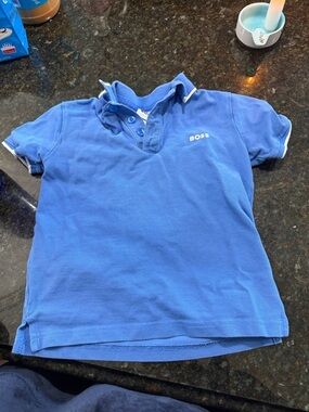 BOSS Boys Royal Blue Polo with Contrast Trim